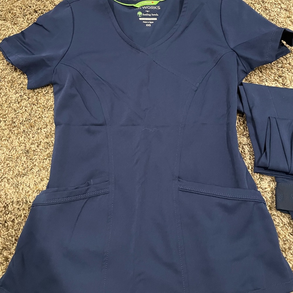 Healing hands scrub set Navy Blue